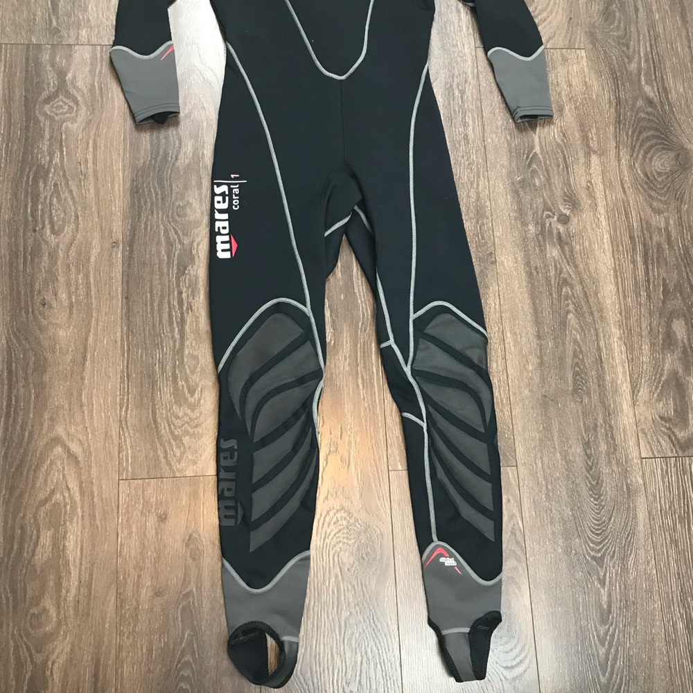 Mares Coral 1 Performance Watersports Mens Black Gray Elliptical Stretch Wetsuit View 3